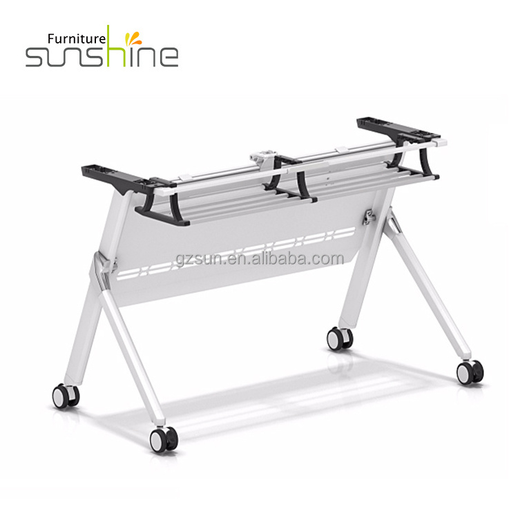 Office Furniture Staff Conference Room Folding Table With Wheels movable Folding Meeting Training desk