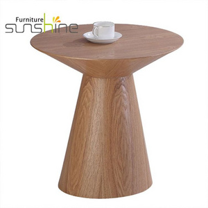 Living Room Furniture Side Table Solid Wood Slab Small Round Side Table Top With Stainless Steel Tube