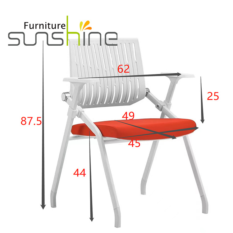 High School Furniture Conference Chair Library Student Training Chair With Writing Pad