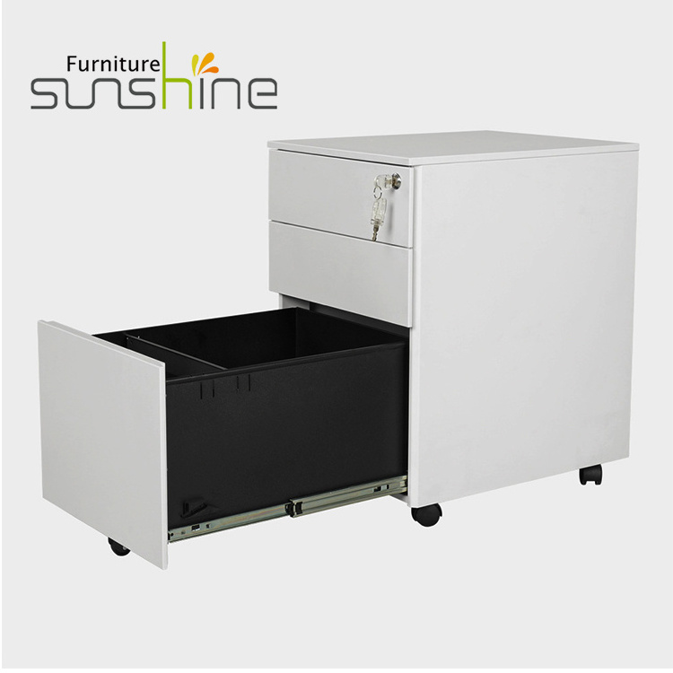 Wholesale Office Furniture Three Drawer Movable Storage cabinet Steel Metal Filling Cabinet Storage