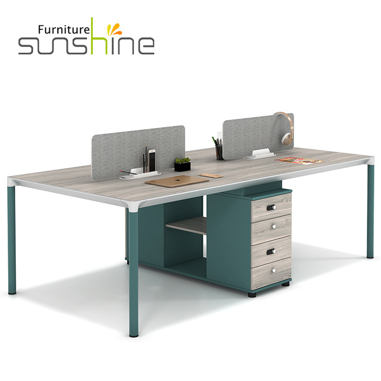 Modern Style Soundproof Staff Working Station Customized Workstations Office Cubicle For 2,4, 6 Person Workstation