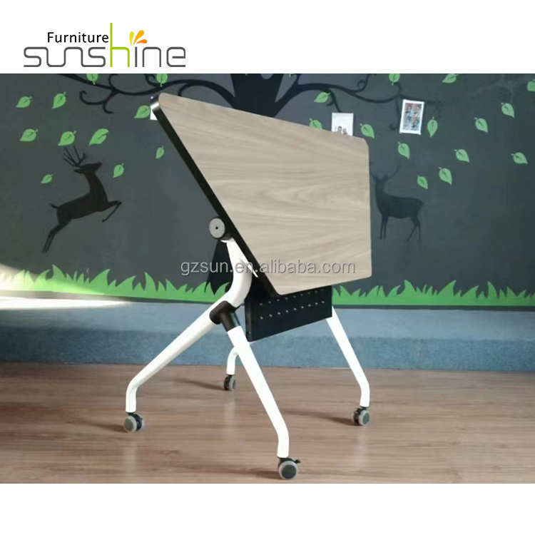 Office Furniture And School Seminar Table Folding Training Table With Wheel Study Table With Caster