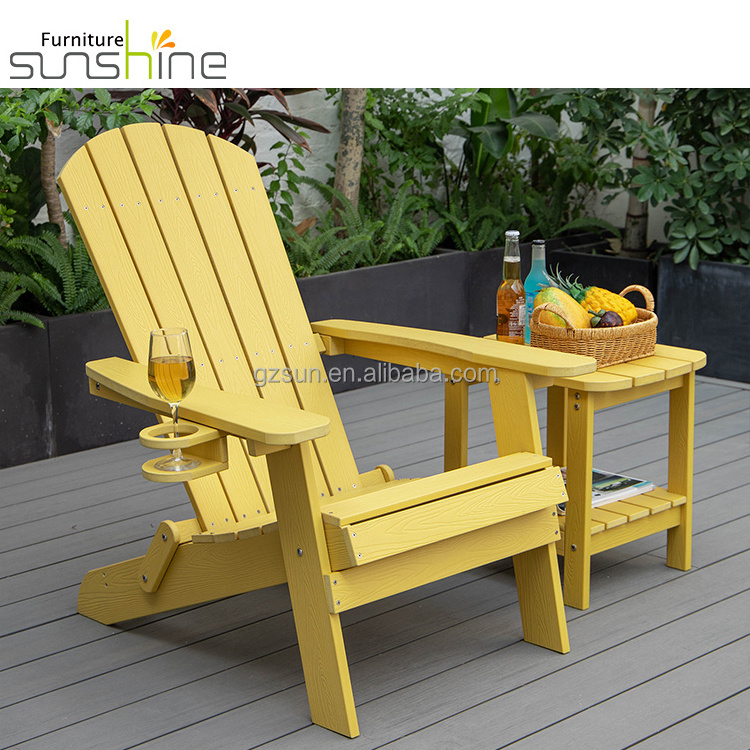 Outdoor Lounge Furniture Swing Chairs For Patio Wood Plastic Adirondack Chair With Cup Holder