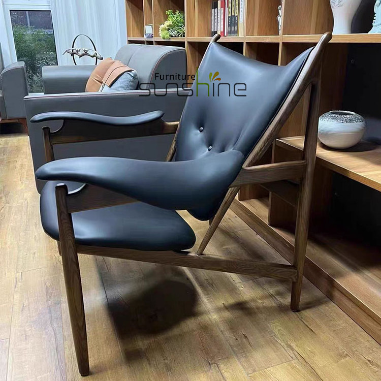 Villa Hotel Furniture Wooden Armchair Arm Chairs Modern Living Room Single Sofa