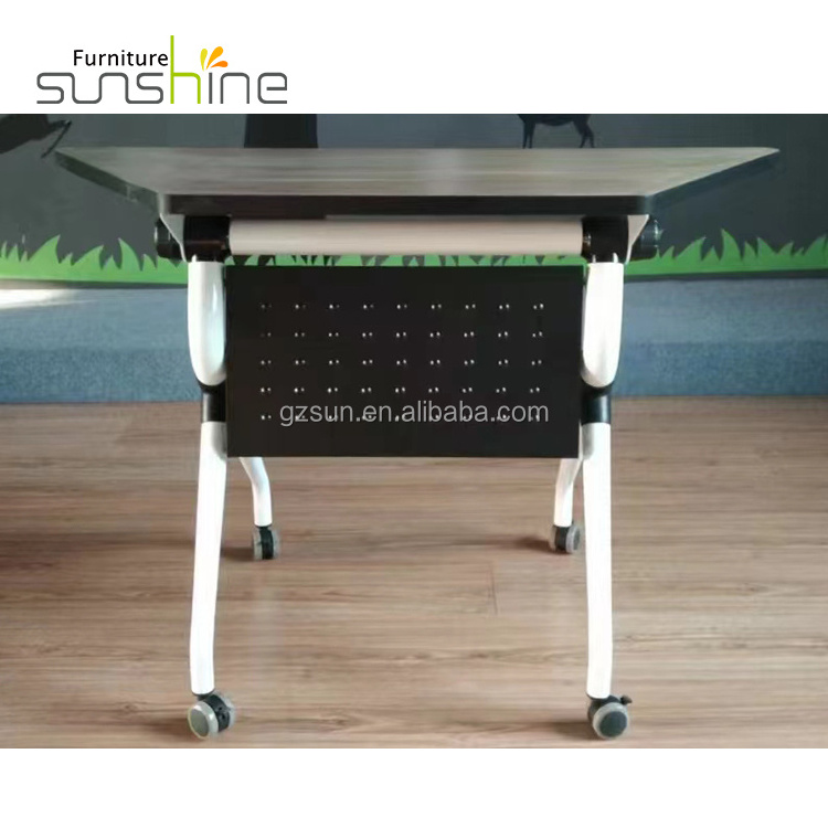 Office Furniture And School Seminar Table Folding Training Table With Wheel Study Table With Caster