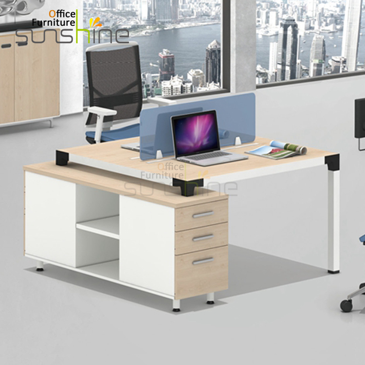 Modern furniture used office desk dividers with cabinet