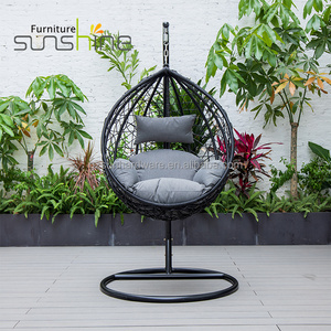 Water Drop Shape Wicker Basket Hanging Chair Relaxing Swing Garden Swing Chair Outdoor Furniture