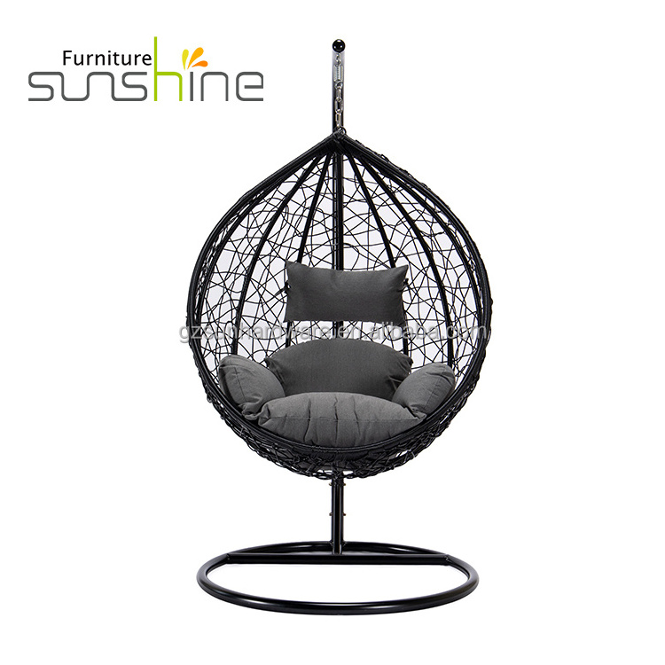 Water Drop Shape Wicker Basket Hanging Chair Relaxing Swing Garden Swing Chair Outdoor Furniture