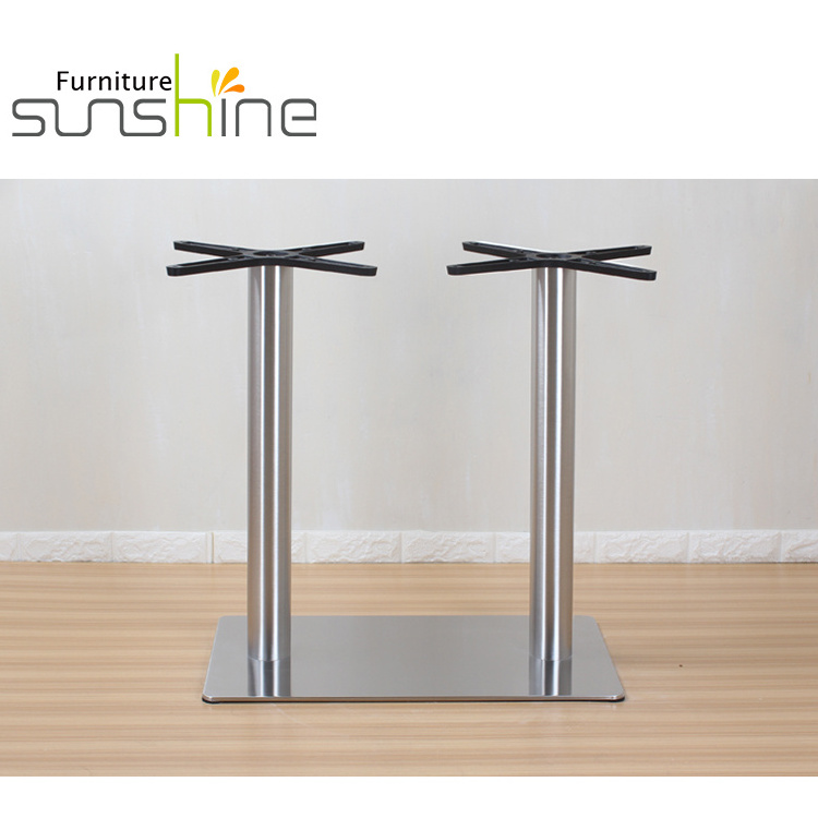 Furniture Hardware Stainless Steel Tulip Table Base Double Stand Round Columns Dining Table Metal Stand