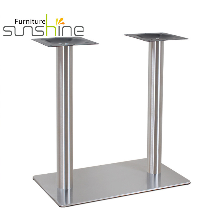 Furniture Hardware Stainless Steel Tulip Table Base Double Stand Round Columns Dining Table Metal Stand