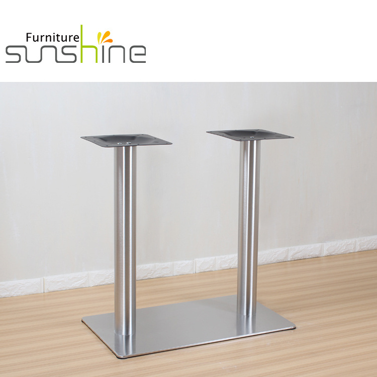 Furniture Hardware Stainless Steel Tulip Table Base Double Stand Round Columns Dining Table Metal Stand