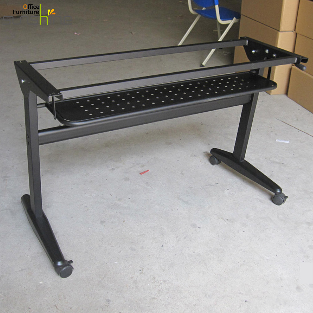 Metal folding table legs for telescopic furniture