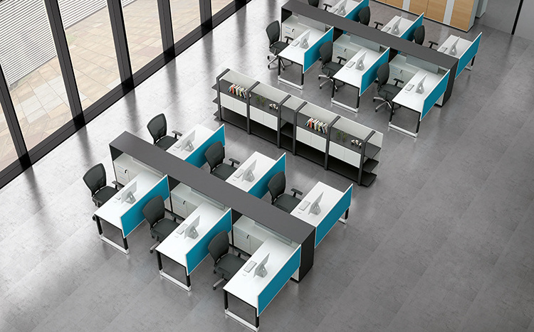 Open MDF Modular 2, 6, 4 Person Office Workstation For 6 Person Workstation Office Furniture Workstation Modern