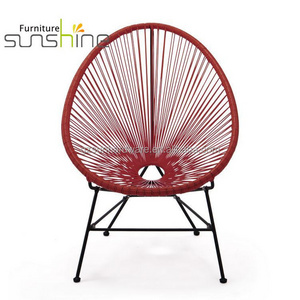 Sunshine Steel Wicker Rope Garden Chair Patio Furniture Rattan Wicker Oval Weave Acapulco Chair