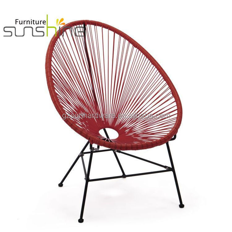 Sunshine Steel Wicker Rope Garden Chair Patio Furniture Rattan Wicker Oval Weave Acapulco Chair