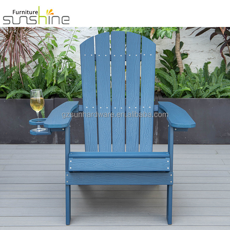 Outdoor Plastic Adirondack Chairs Folding Kd Garden Furniture Folding Hdpe Chair With Cup Holder