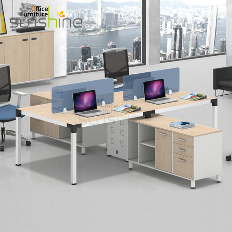 Modern furniture used office desk dividers with cabinet