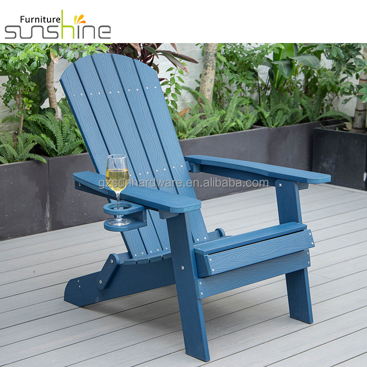 Outdoor Plastic Adirondack Chairs Folding Kd Garden Furniture Folding Hdpe Chair With Cup Holder