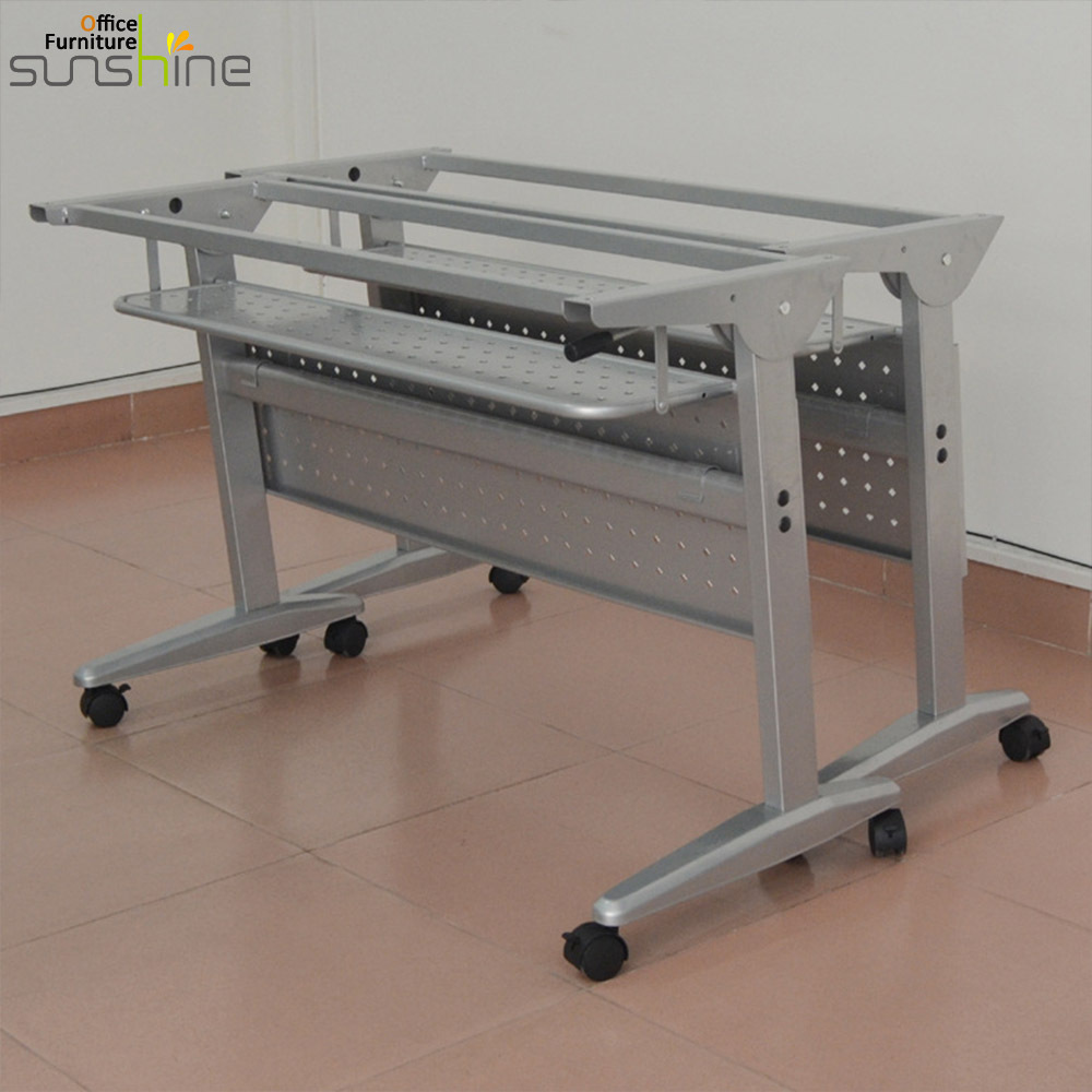 Metal folding table legs for telescopic furniture