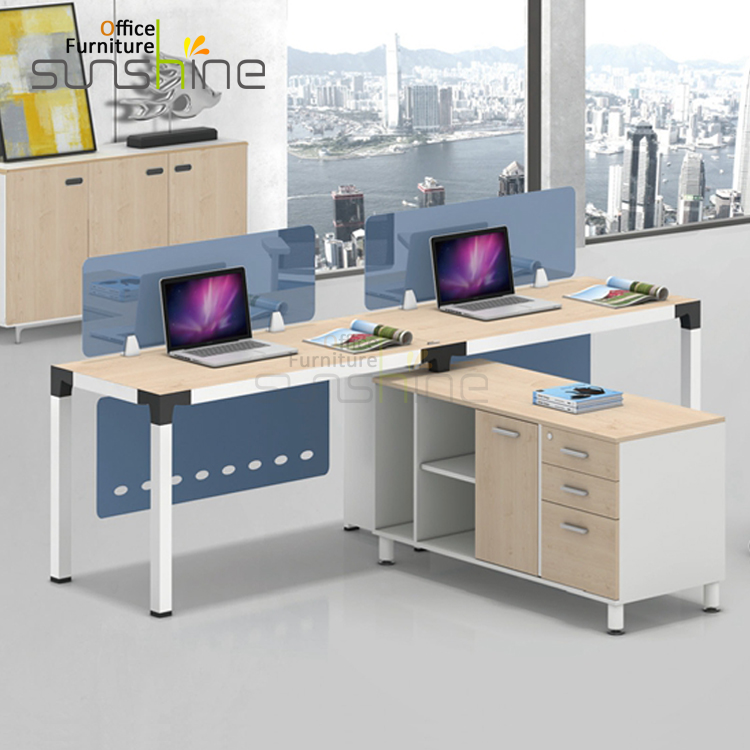 Modern furniture used office desk dividers with cabinet