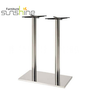 Furniture Hardware Stainless Steel Tulip Table Base Double Stand Round Columns Dining Table Metal Stand