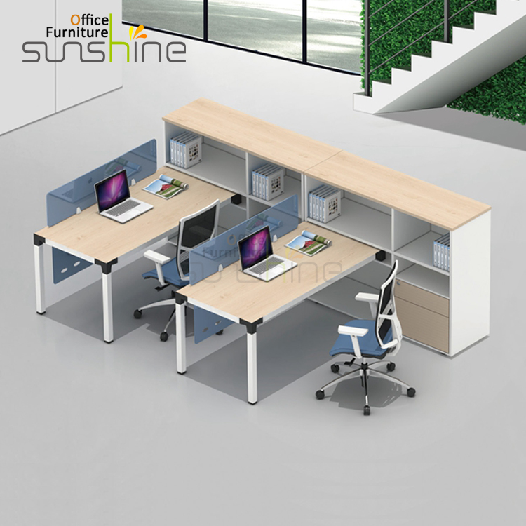 Modern furniture used office desk dividers with cabinet