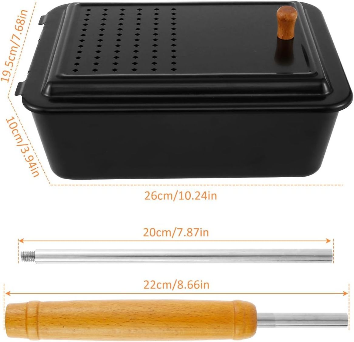 Portable Sturdy Popcorn Popper Pot Nonstick Chestnut Roaster Popcorn Pan with Removable Long Handle