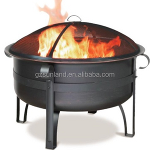 32-inch Heavy Duty Steel Fire Pit Cauldron with Stand and Cover