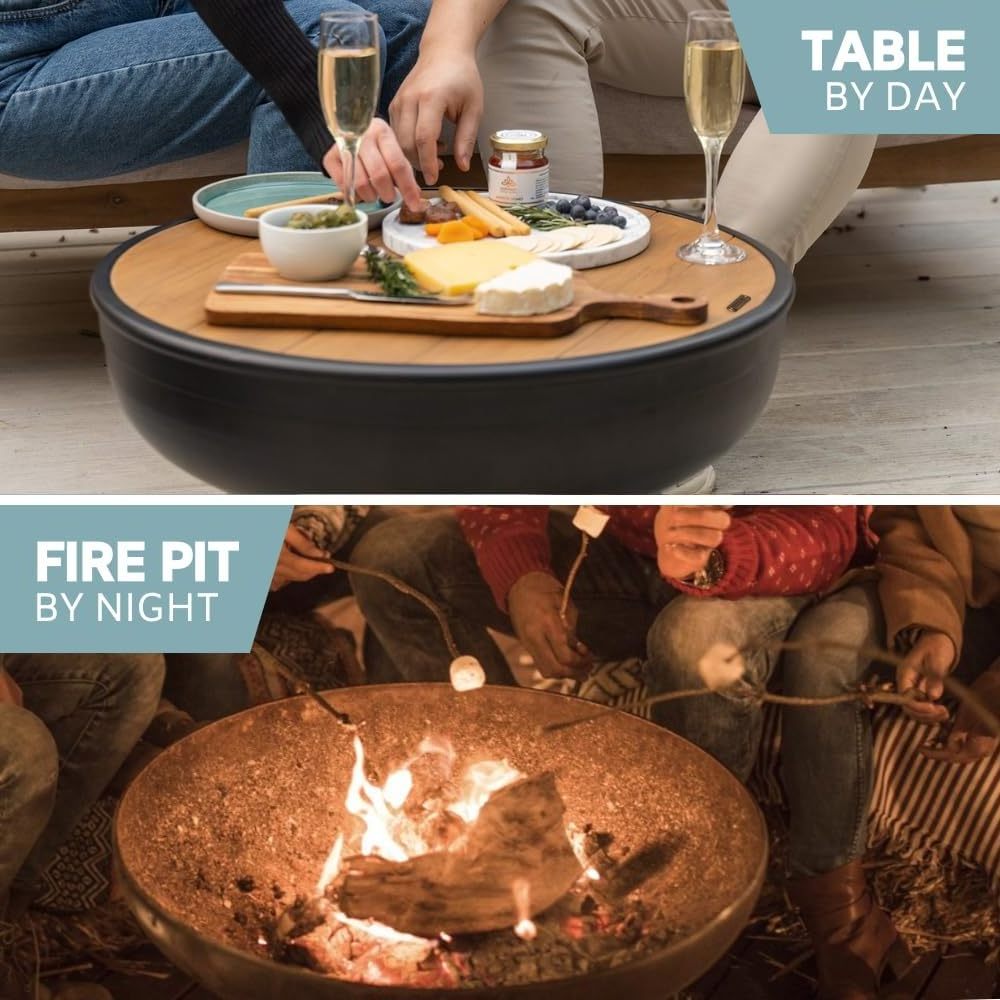 Garden Fireplace Table Feuerschale Heavy Duty Metal Foyer Wood Burning Vuurschaal Round Fire Bowl with Lid