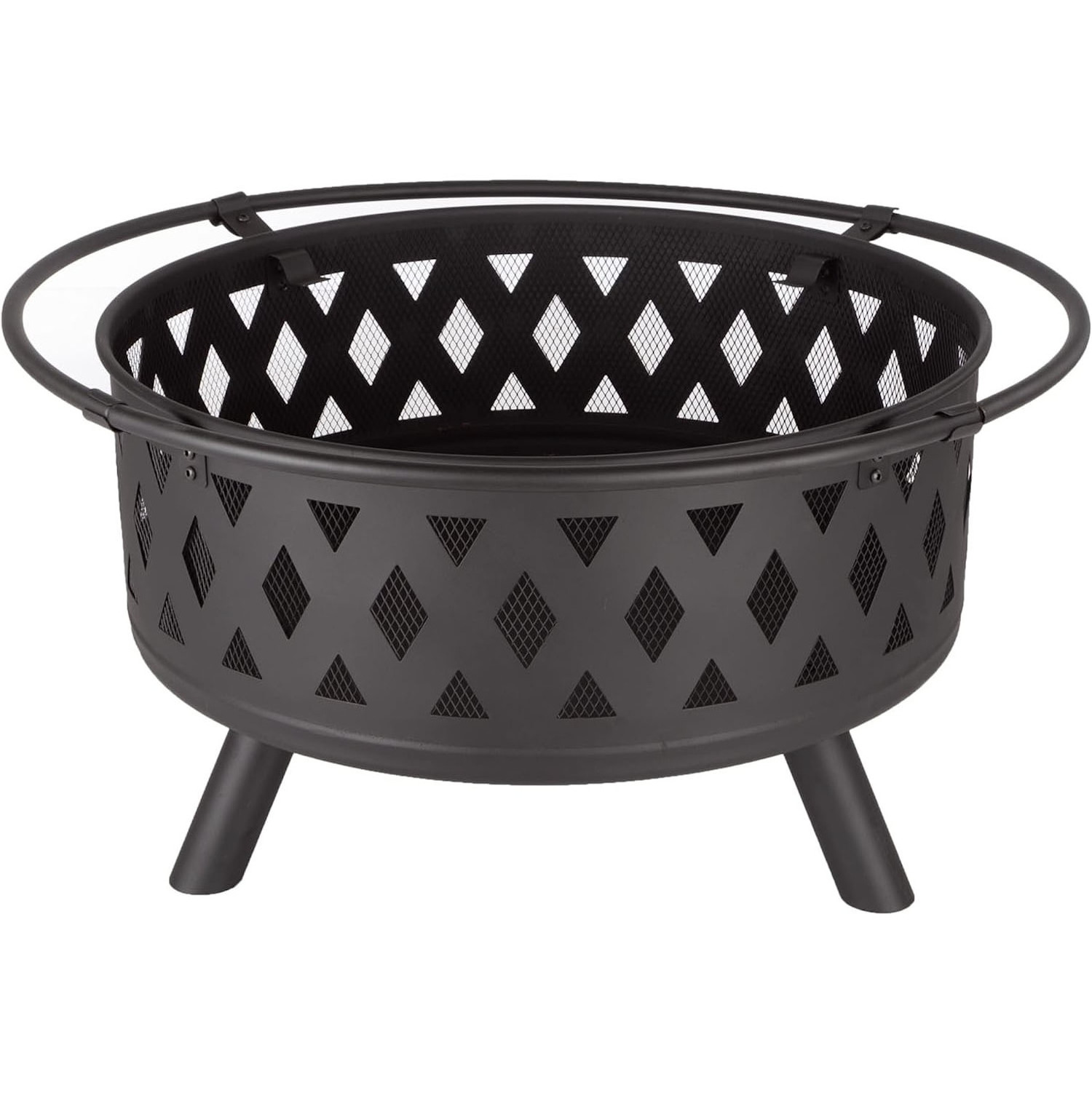 Camping Round Carbon Steel Fire Pit 36 Inch Fire Pits bonfire Brazier  Fire Bowls With Lid