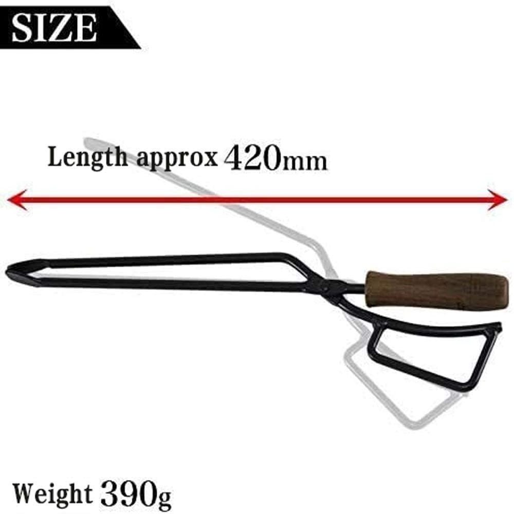 Outdoors Fireplace tool Charcoal Tongs Heavy metal steel with wooden handle