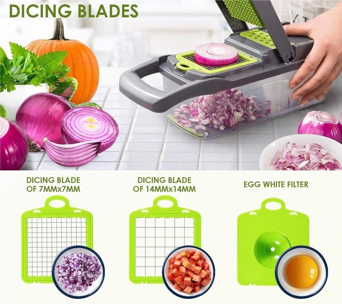 Kitchen accessories veggie slicer Multifunctional cutter nicer Food Dicer 12 in 1 vegetable chopper