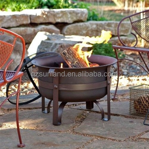 32-inch Heavy Duty Steel Fire Pit Cauldron with Stand and Cover