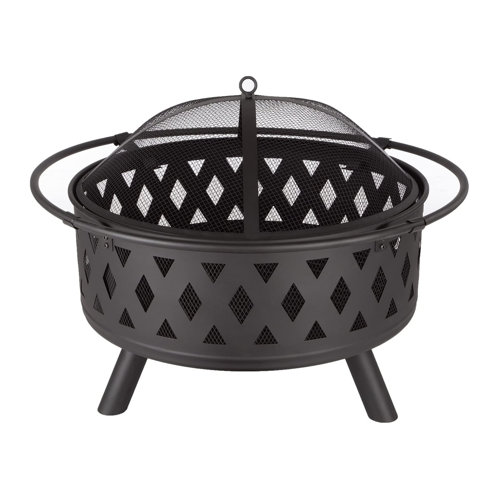 Camping Round Carbon Steel Fire Pit 36 Inch Fire Pits bonfire Brazier  Fire Bowls With Lid