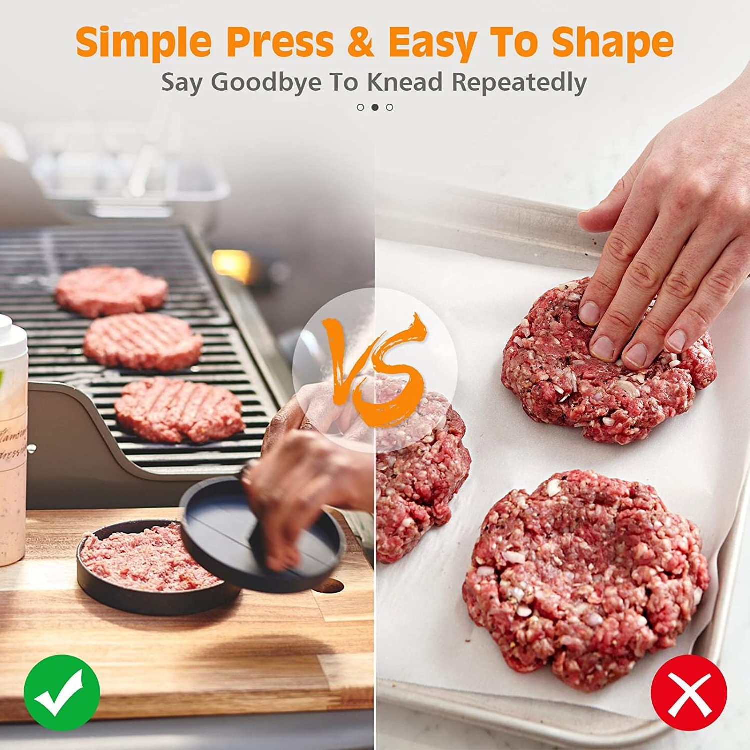 Black Hamburger Press Non stick coating Meat Press Patty Maker Burger Smasher for Kitchen Gadgets