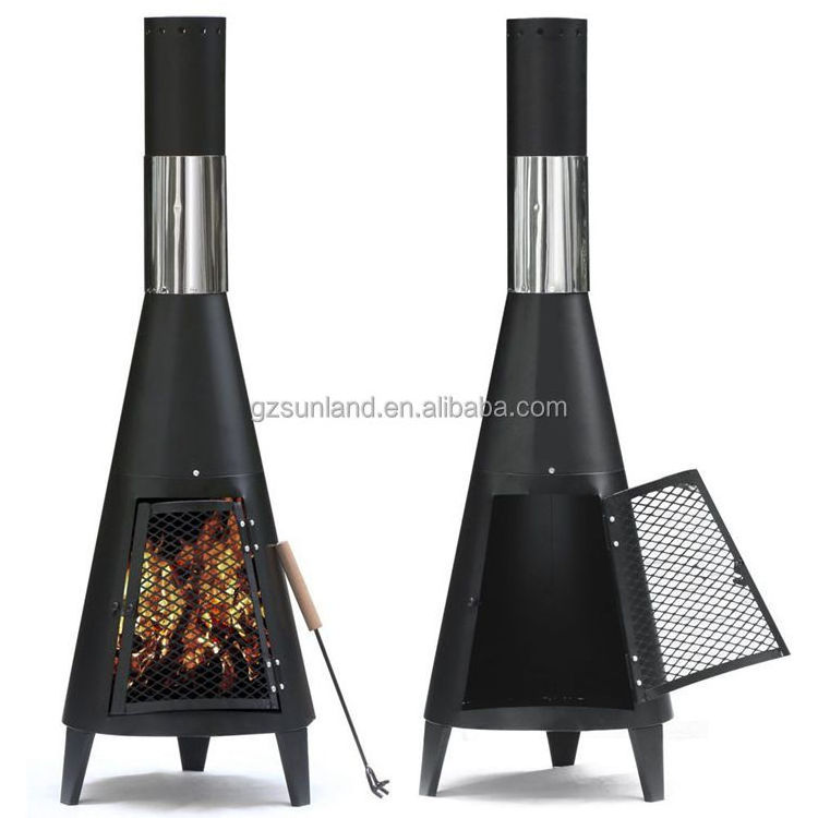 Steel outdoor fire place chimneys