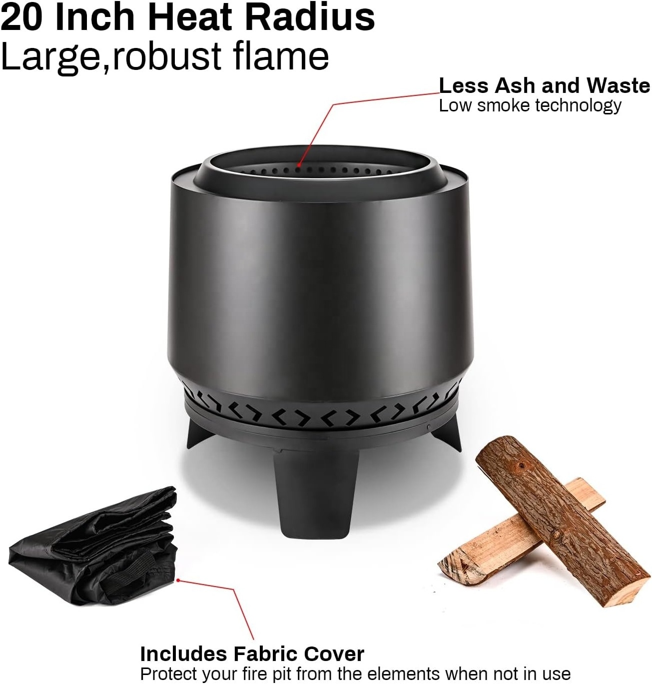 Heavy duty Feuerkorb Powder coated steel Smokeless Bonfire Fire Pit for Outdoor Garden