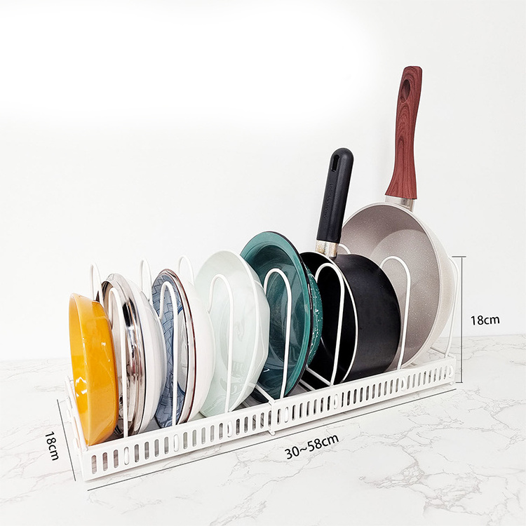 Hot Selling Kitchen Adjustable Organizer Pot Rack Pot Cover Holding Storage Shelf Lid Rack