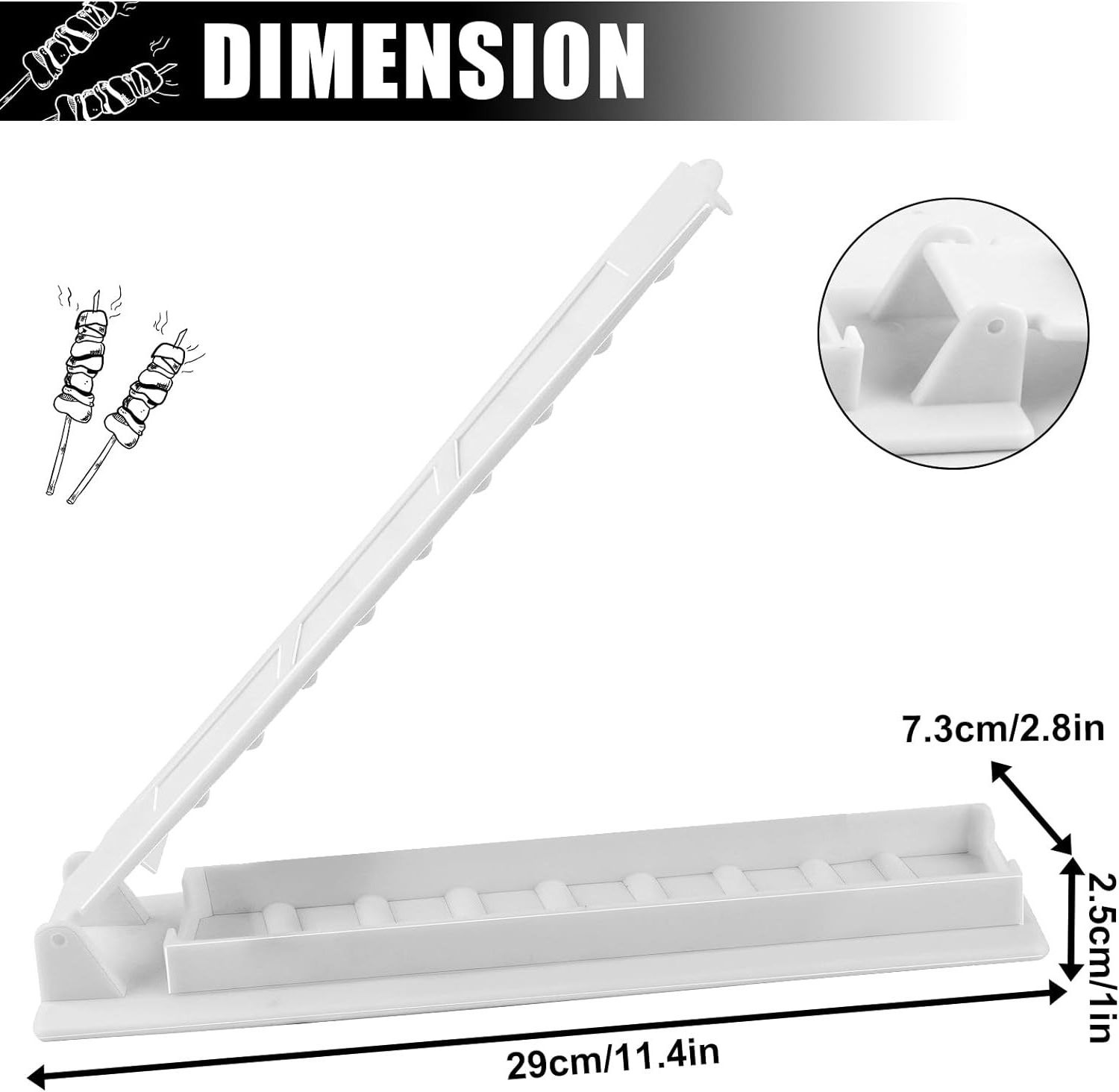 Thick Plastic Kabob Meat Press Mold Manual Kebab Maker For Barbecue Skewers Grilling