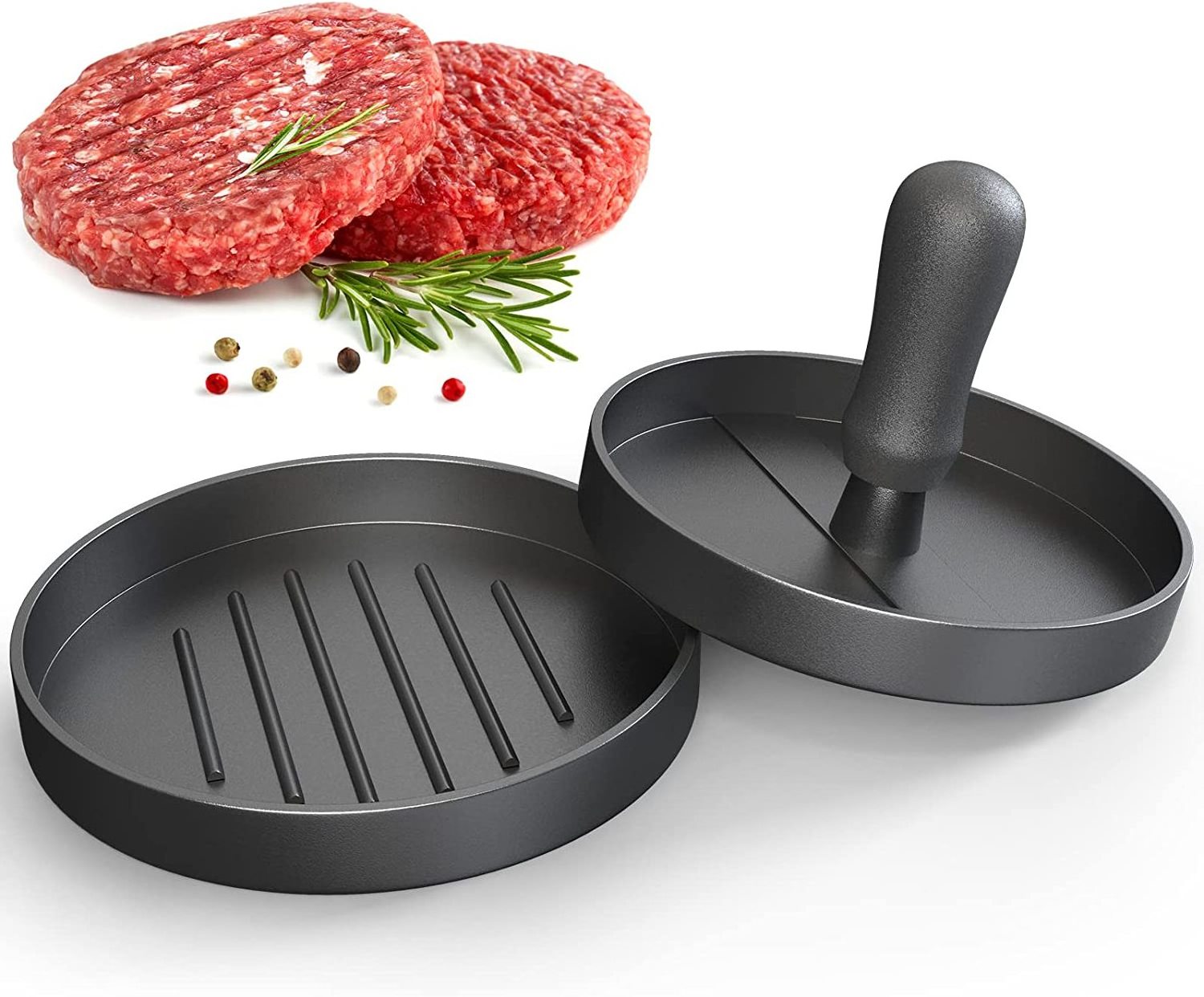 Black Hamburger Press Non stick coating Meat Press Patty Maker Burger Smasher for Kitchen Gadgets