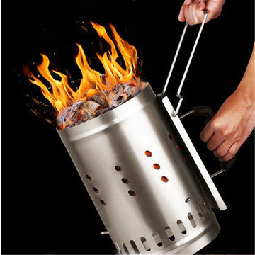 Briquettes Quick fire Starter BBQ compact Charcoal Chimney Starter