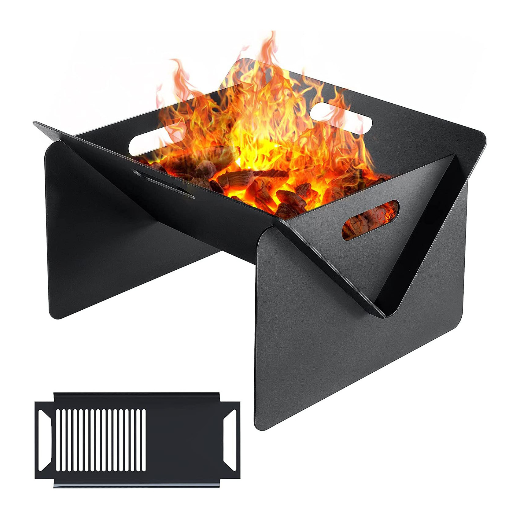 High Quality Camping BBQ Brazier Carbon Steel Fire Bowl Portable Fire Pits Foldable bbq Grills