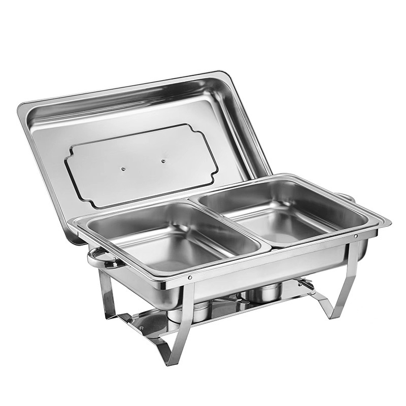 Stainless Steel Chafing Dish Buffet Set 4 Pack 8L Chafing Dish Buffet Set Food Warmer High Quality Chafing Buffet Dishes Set