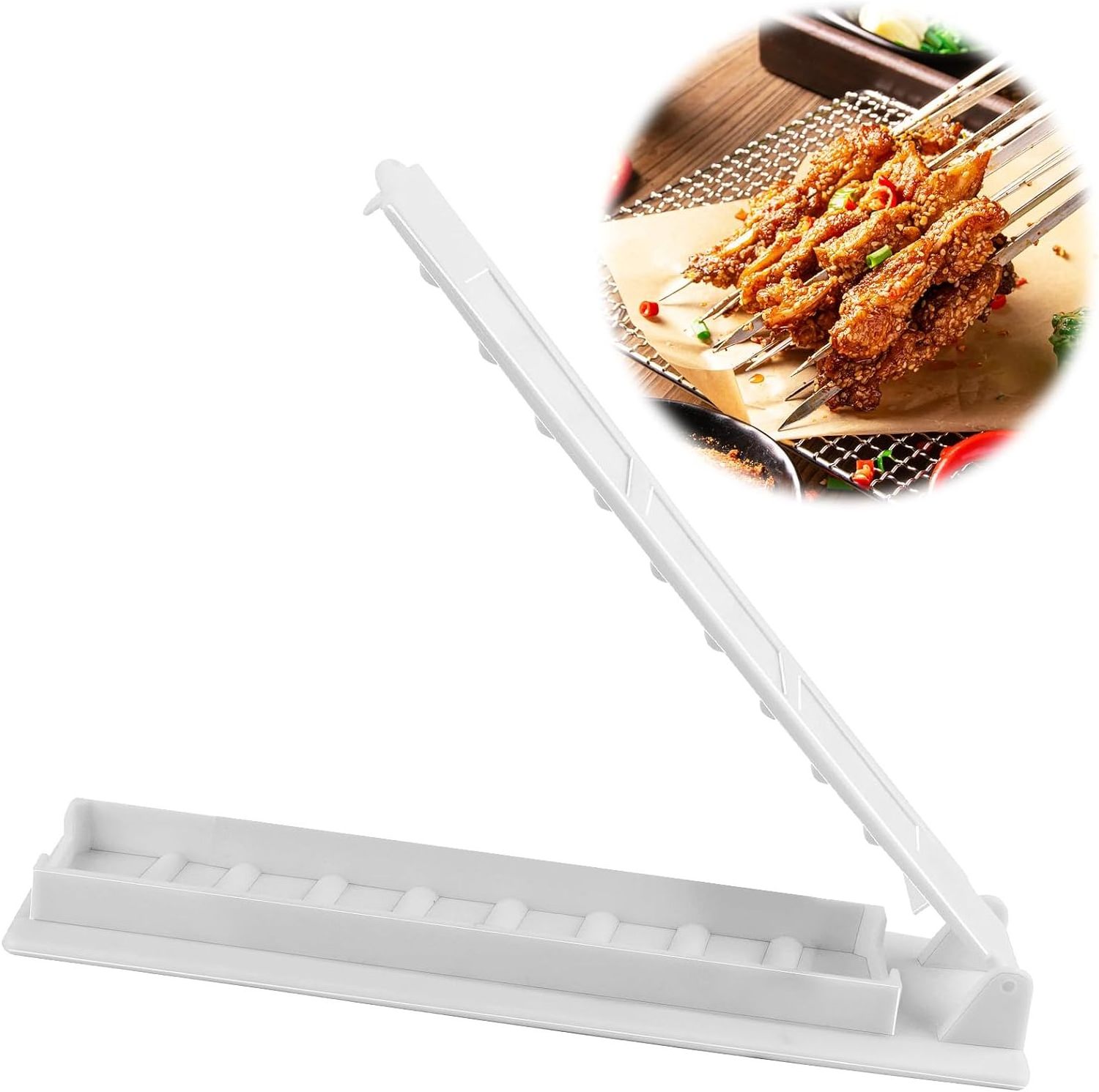 Thick Plastic Kabob Meat Press Mold Manual Kebab Maker For Barbecue Skewers Grilling