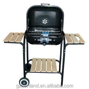 18'' /22'' party/garden square rotating bbq cart/trolley grill