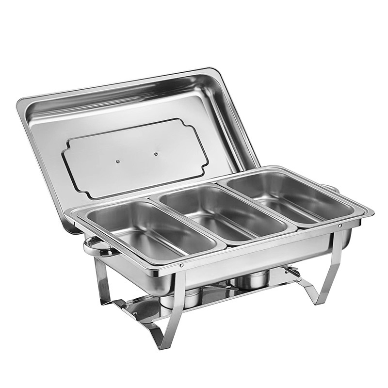 Stainless Steel Chafing Dish Buffet Set 4 Pack 8L Chafing Dish Buffet Set Food Warmer High Quality Chafing Buffet Dishes Set