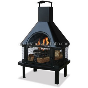 Black Firehouse Fire Bowl with Chimney