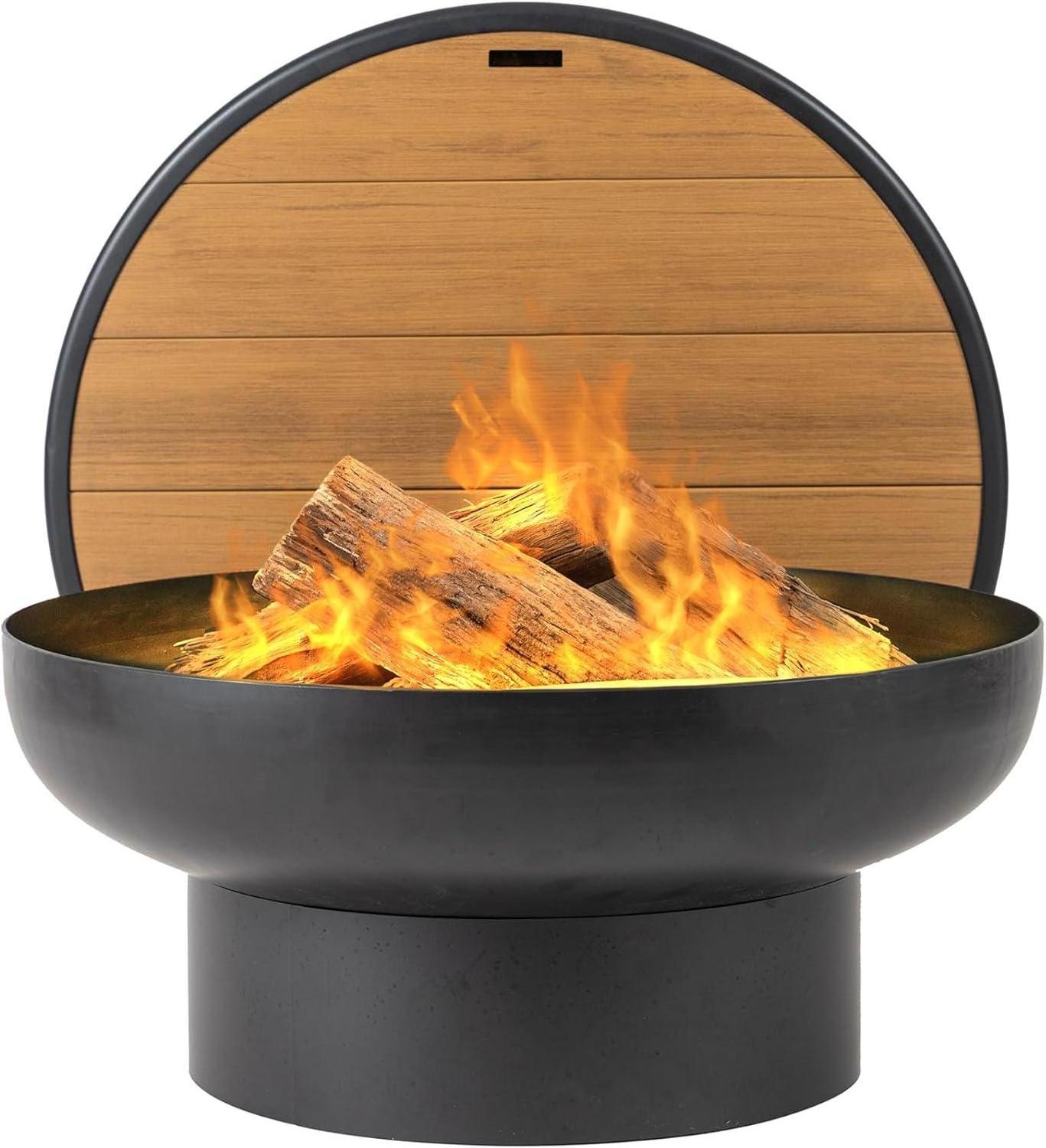 Garden Fireplace Table Feuerschale Heavy Duty Metal Foyer Wood Burning Vuurschaal Round Fire Bowl with Lid