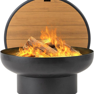 Garden Fireplace Table Feuerschale Heavy Duty Metal Foyer Wood Burning Vuurschaal Round Fire Bowl with Lid