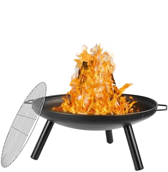 New Design Fire Pit 60CM Fire Bowl Portable Folding BBQ Fire Pit With Cover Grill For Camping